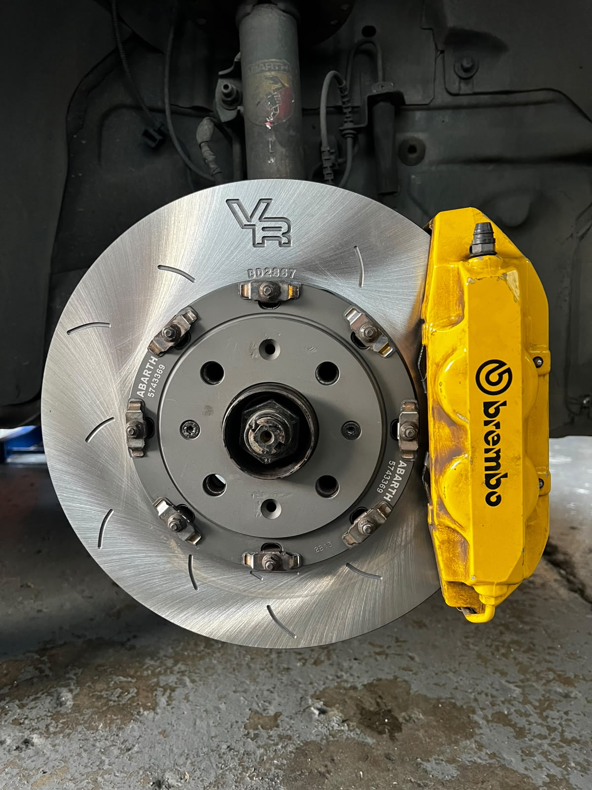 Yellow caliper fitted
